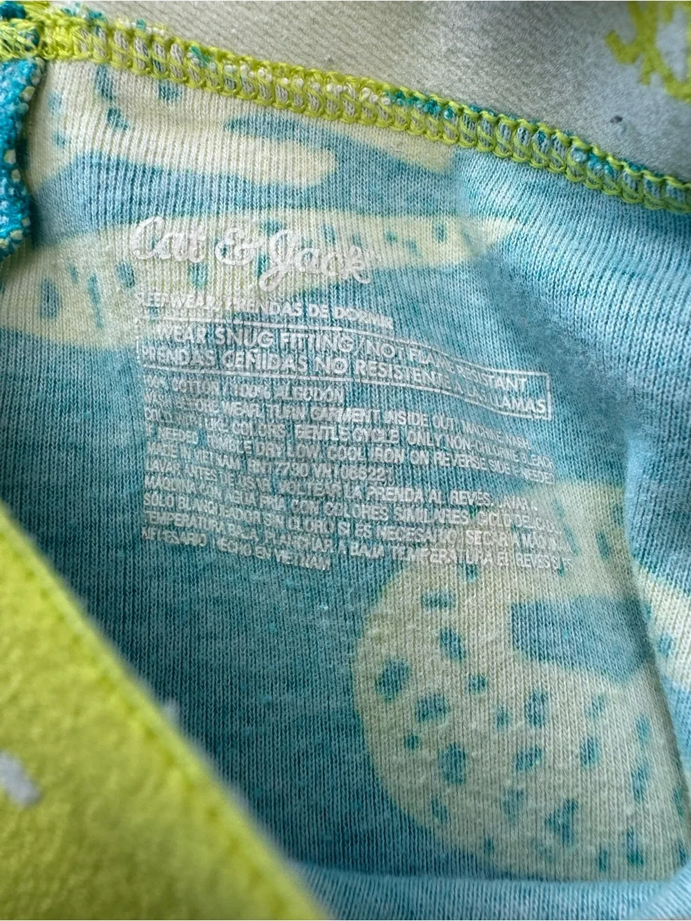 Cat & Jack Teal and Lime Crocodile Print Pajama Shorts